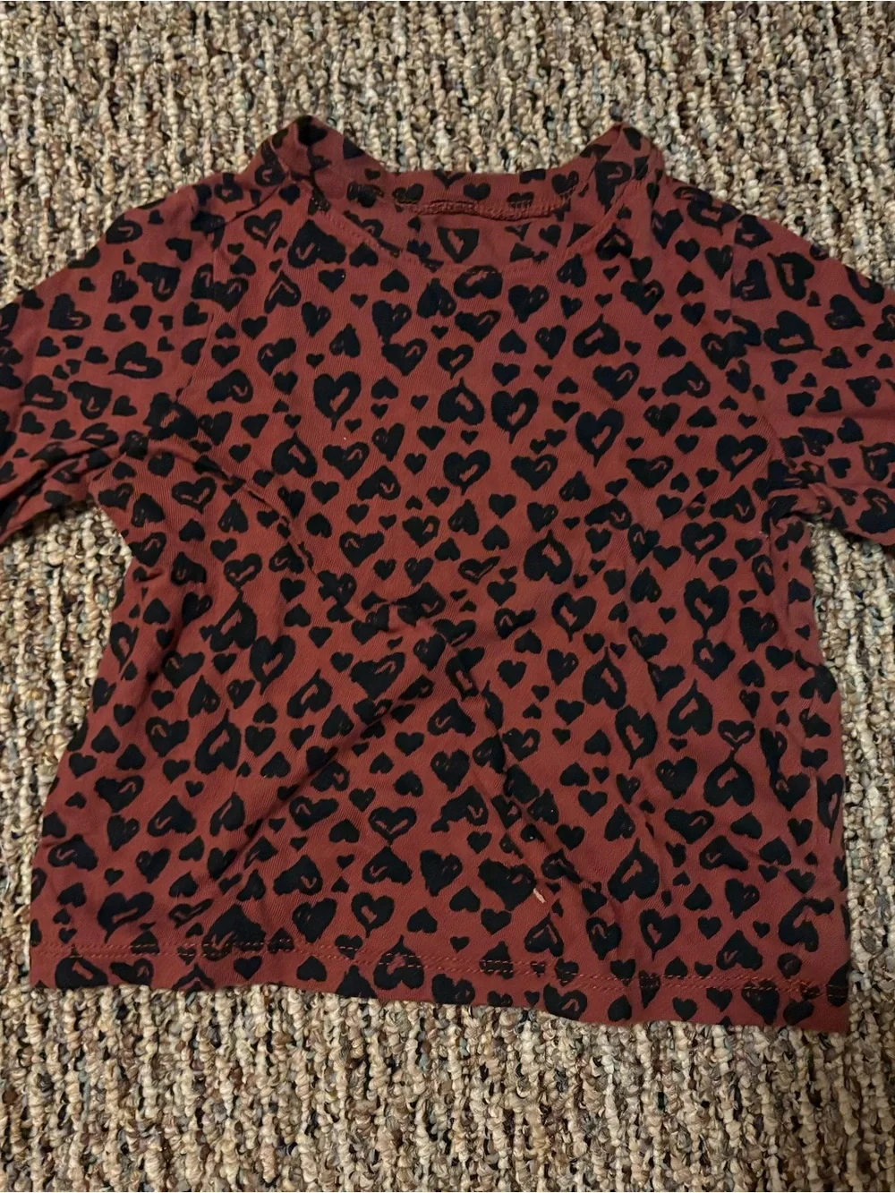 Old Navy Rust Brown Leopard Heart Print One-Piece Bodysuit
